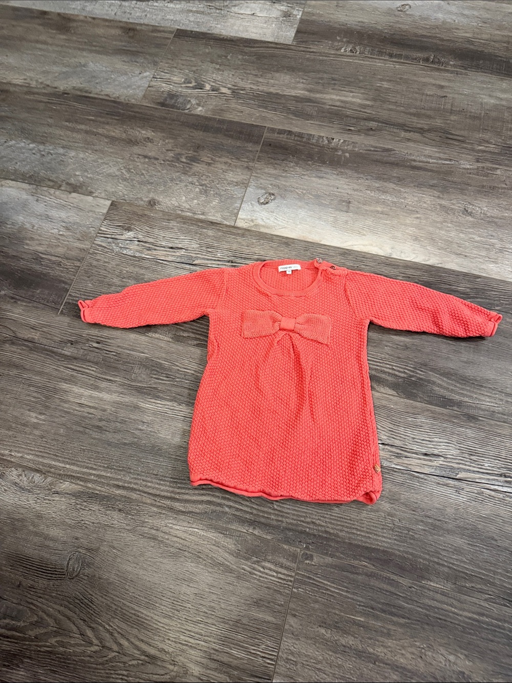 Noppies Coral Knit Dress with Bow Detail